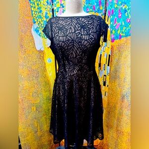 Black Label by Evan-Picone Lace Overlay Dress Sz 10 NWT